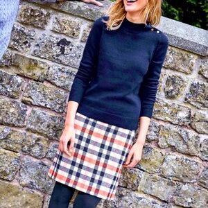 BODEN British tweed by Mallalieus checkered plaid skirt size 6P